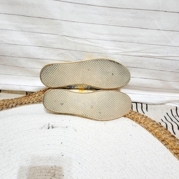 TOMS ALPARGATA CANVAS PRINTED ESPADRILLE Birch Trop Palm Rope, sz 9 - Picture 7 of 9
